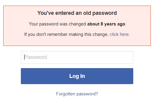 Error Prevention for Old Password