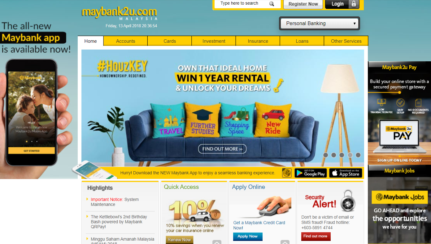 Is Your Website Losing You Customers? Here Are 5 Reasons Why and 5 Easy Fixes 4 Maybank - Before Revamp