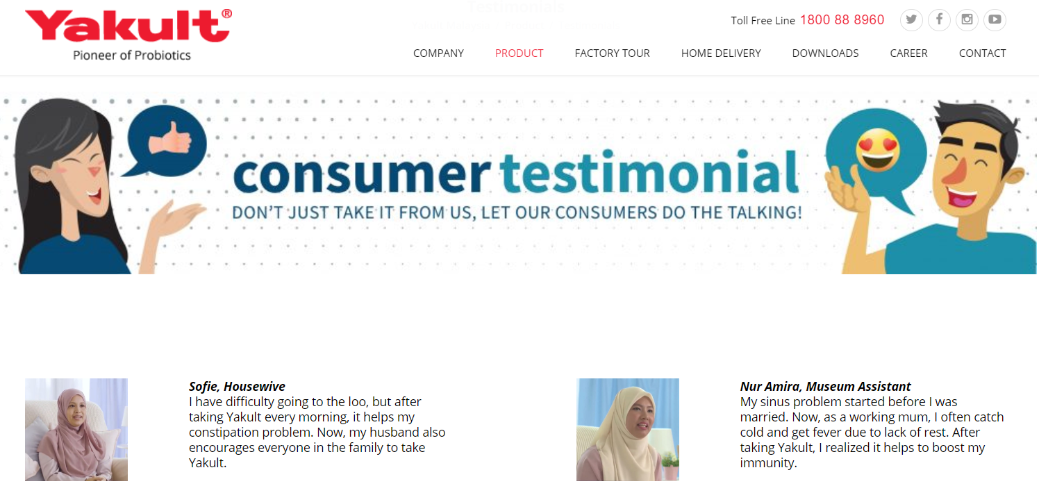 Is Your Website Losing You Customers? Here Are 5 Reasons Why and 5 Easy Fixes 6 Yakult testimonials
