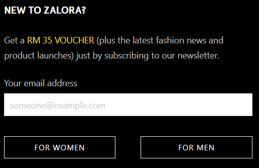 Zalora email incentive