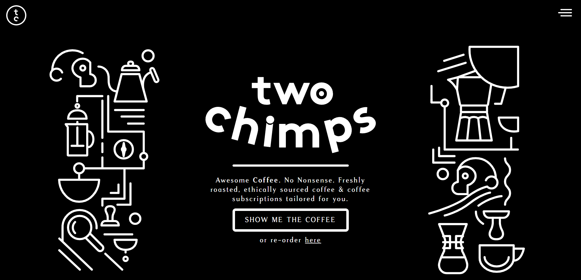 Coffee website - dark mode