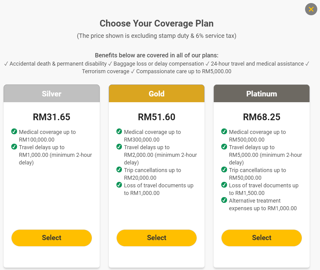 Etiqa Plan - Digital Travel Insurance