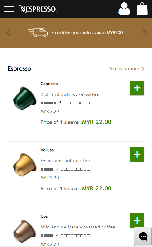 Consistent omnichannel user experience - Nespresso mobile