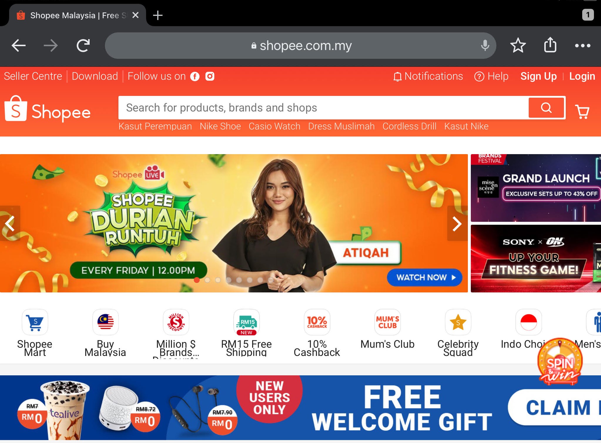 Shopee tablet user experience