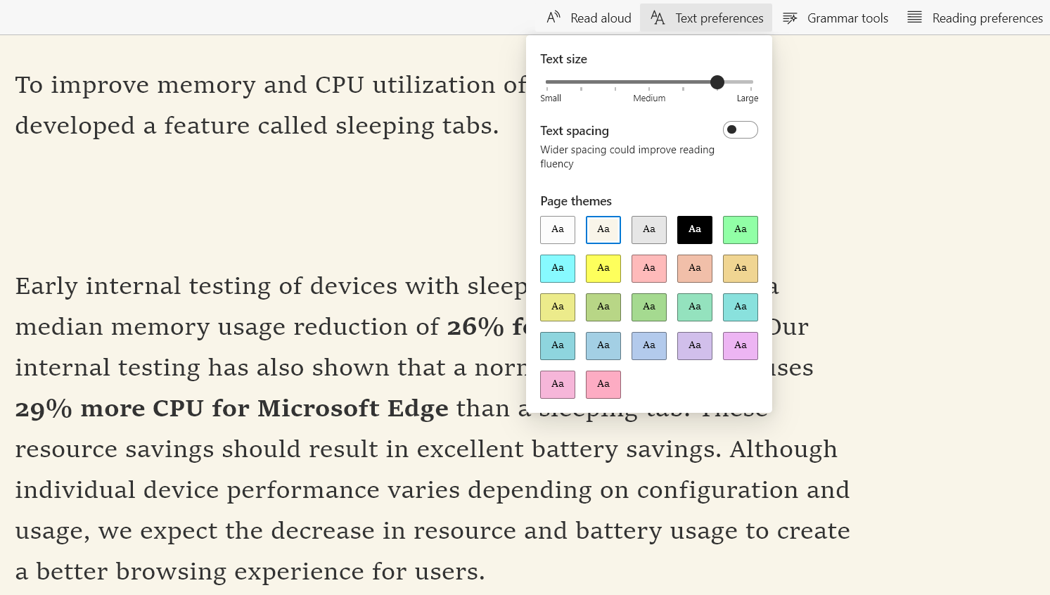 Text Preferences