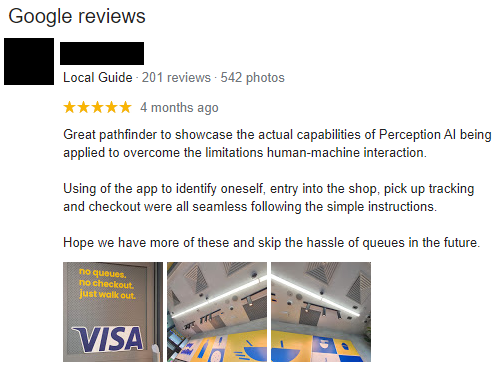 Omnichannel user experience - Cheers Google review