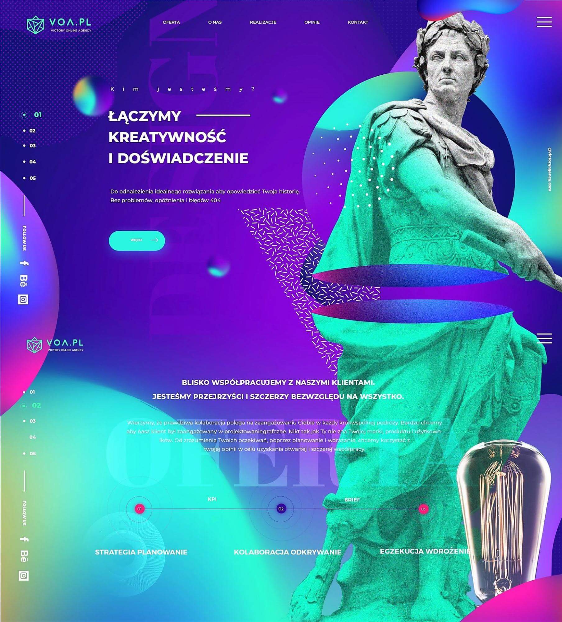 Vaporwave web design by Mariusz Mitkow