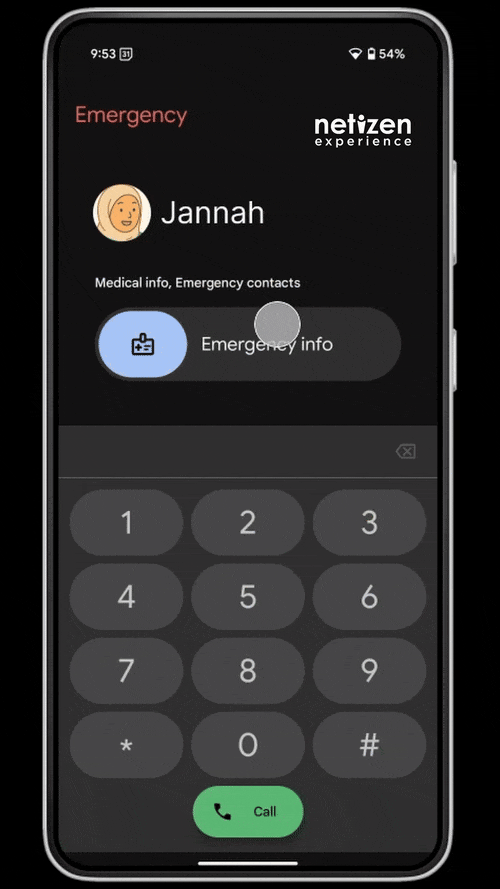 Accessing further details from emergency sos page